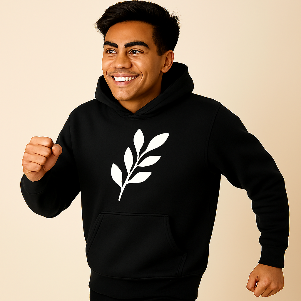 Comfortable Printed Black Hoodie for Men – Premium Fabric & Fit