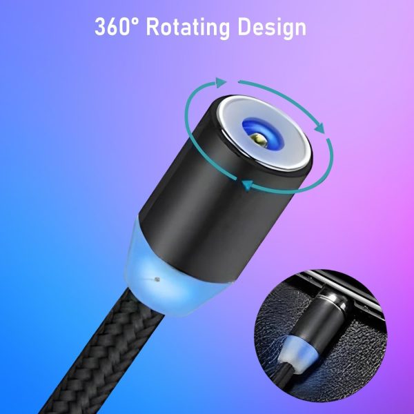 3-in-1 Magnetic Fast Charging Cable | Micro USB, Type-C & iPhone