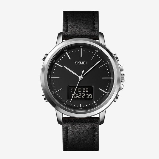 SKMEI Men's Fashion Digital Watch Analog Leather Multifunctional